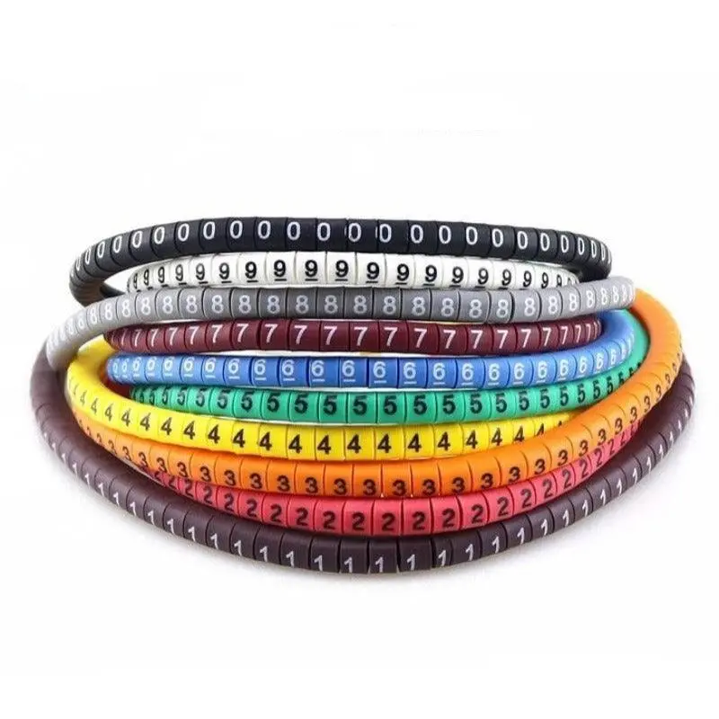 Mr- 500Pcs Ec-0 Colored Cable Wire Marker| 0 To 9 For Cable Size 1.5 Sqmm Colored 1