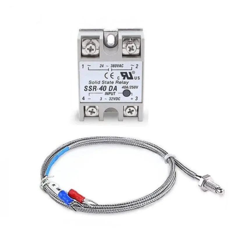 Mr- Digital 220V Pid Rex-C100 Temperature Controller + Max.40A Ssr+K Thermocouple Pid Controller Set + Heat Sink 2