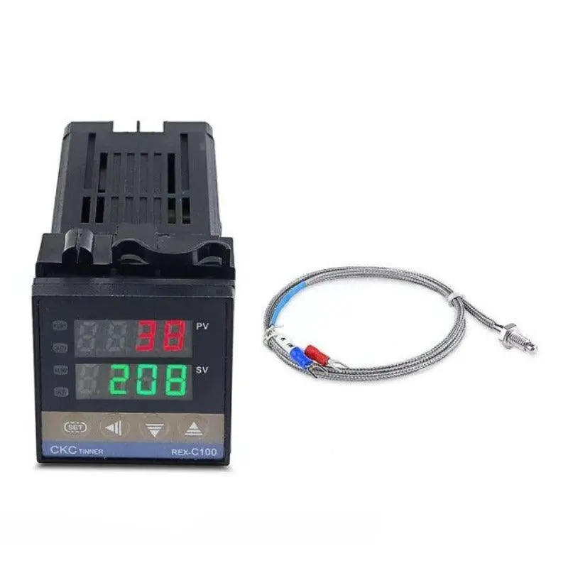 Mr- Digital 220V Pid Rex-C100 Temperature Controller + Max.40A Ssr+K Thermocouple Pid Controller Set + Heat Sink 8