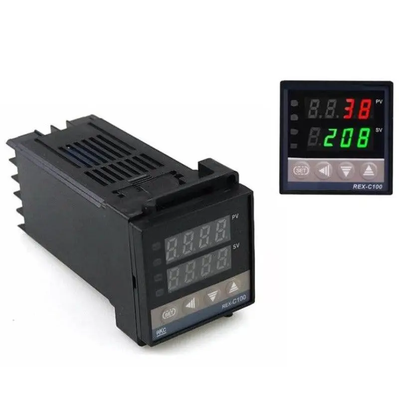 Mr- Digital 220V Pid Rex-C100 Temperature Controller + Max.40A Ssr+K Thermocouple Pid Controller Set + Heat Sink 2