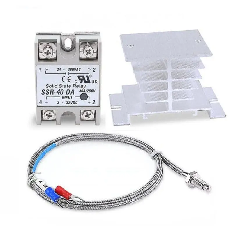 Mr- Digital 220V Pid Rex-C100 Temperature Controller + Max.40A Ssr+K Thermocouple Pid Controller Set + Heat Sink 7
