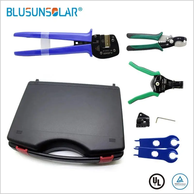 Multi Tools Wire Crimper Tools Kit Solar Cable Solar Connector Terminal Crimper Plier Wire Cutter Wire Stripper Spanner Wrench 2