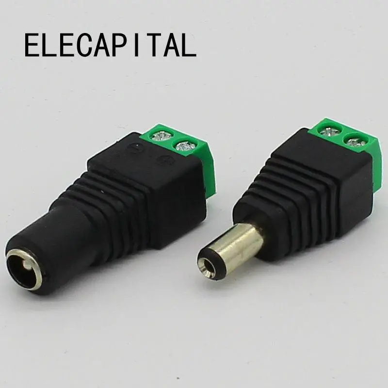 No Soldering 2.1X5.5Mm Power Dc Jack Plug Socket Dc Connector Female + Male Dc Plug Jack Adapter Wire Connector Cctv Connector 1