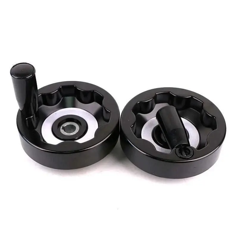 Plastic Handwheel 10-25Cm Alloy Folding Lathe Milling Machine Inside Ripple Hand Wheel With Rotating Handle Machine Accessories 1