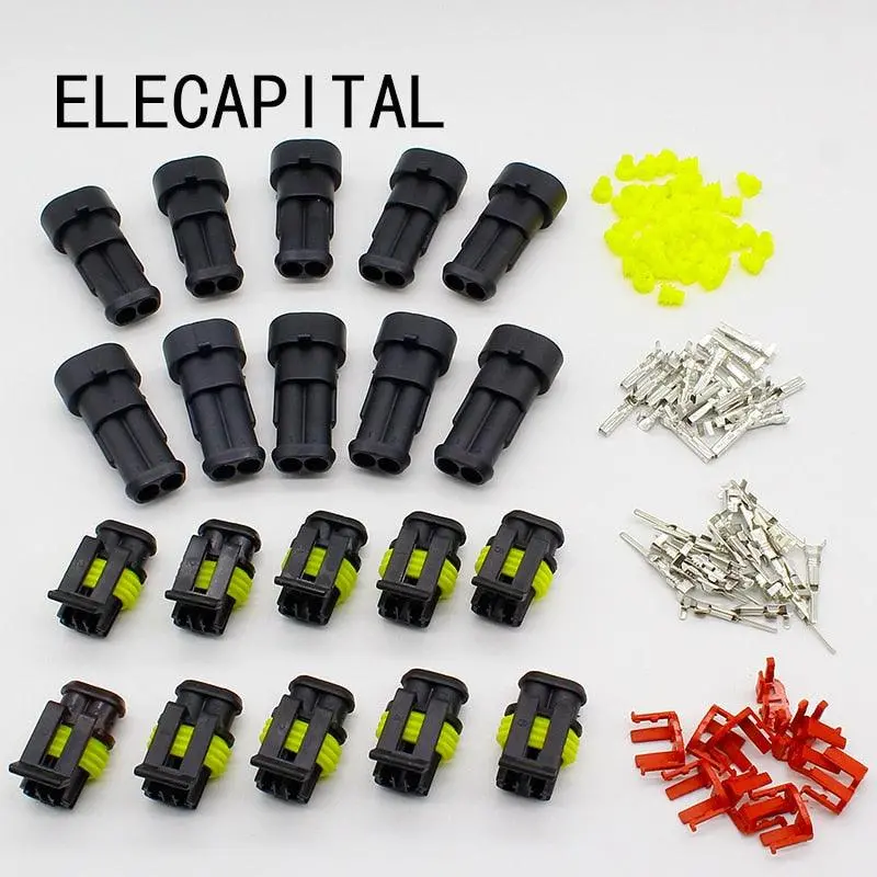 Promotion! 10 Kit 2 Pin Way Waterproof Electrical Wire Connector Plug 1