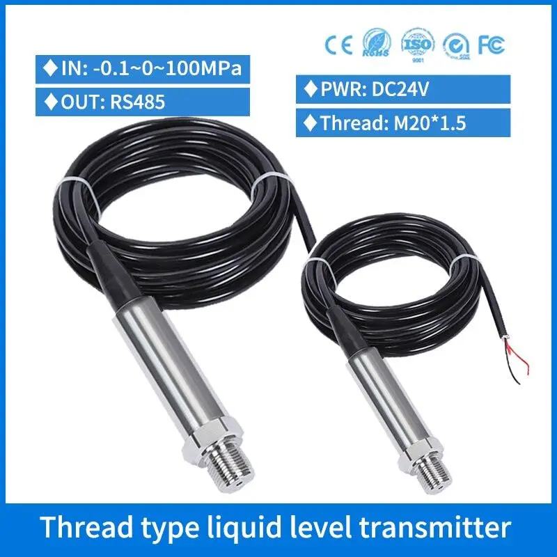 Pump Station Water Level Sensor Plumb Oil Fuel Pressure Sensor Gauge Modbus Rtu Rs485 Capacitance Pressure Level Transmitter 1
