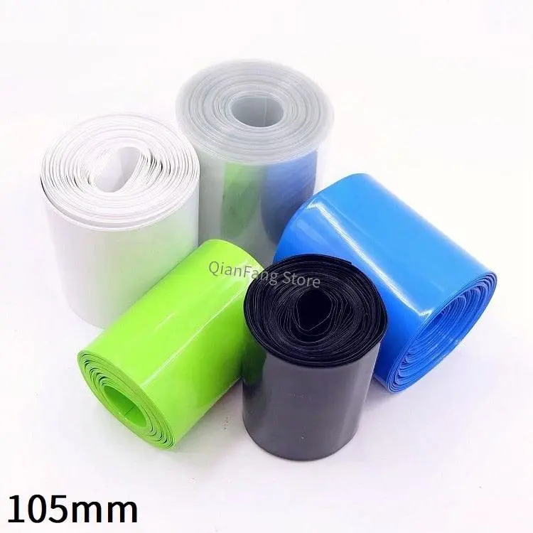 Pvc Heat Shrink Tube 105Mm Width Blue Multicolor Shrinkable Cable Sleeve Sheath Pack Cover For 18650 Lithium Battery Film Wrap 1