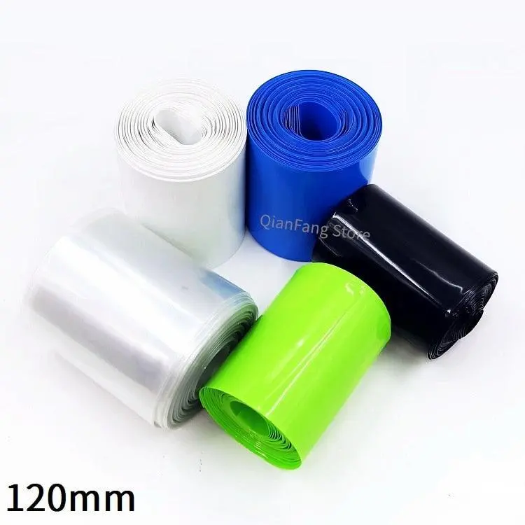 Pvc Heat Shrink Tube 120Mm Width Blue Multicolor Shrinkable Cable Sleeve Sheath Pack Cover For 18650 Lithium Battery Film Wrap 1