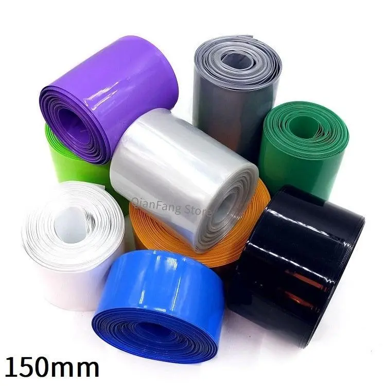 Pvc Heat Shrink Tube 150Mm Width Blue Multicolor Shrinkable Cable Sleeve Sheath Pack Cover For 18650 Lithium Battery Film Wrap 1