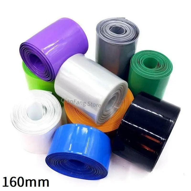 Pvc Heat Shrink Tube 160Mm Width Blue Multicolor Shrinkable Cable Sleeve Sheath Pack Cover For 18650 Lithium Battery Film Wrap 1