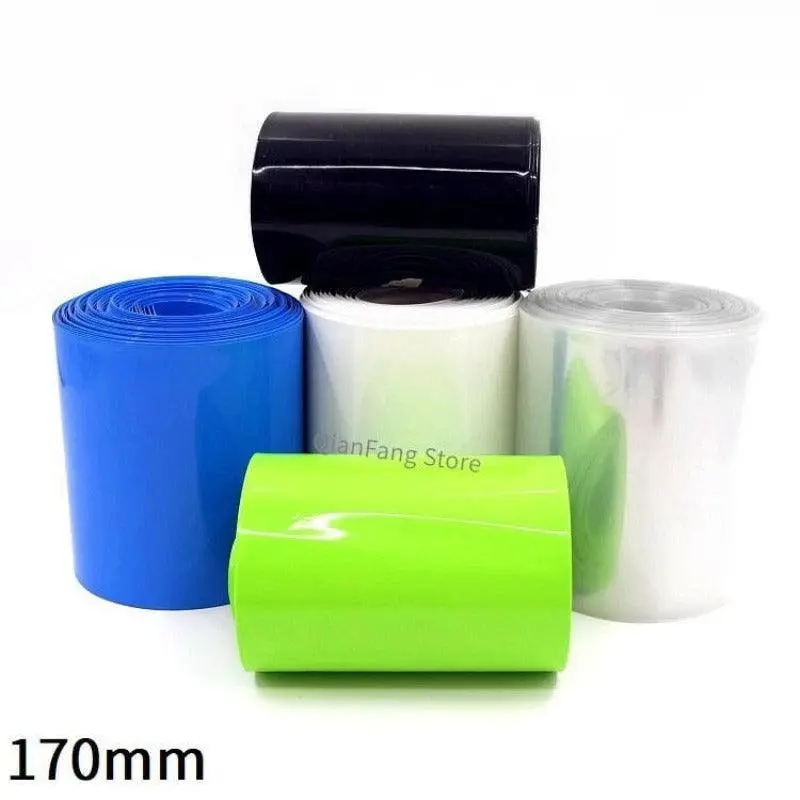 Pvc Heat Shrink Tube 170Mm Width Blue Multicolor Shrinkable Cable Sleeve Sheath Pack Cover For 18650 Lithium Battery Film Wrap 1