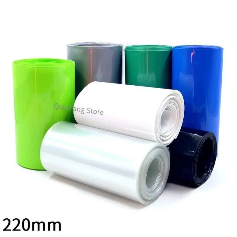 Pvc Heat Shrink Tube 220Mm Width Blue Multicolor Shrinkable Cable Sleeve Sheath Pack Cover For 18650 Lithium Battery Film Wrap 1