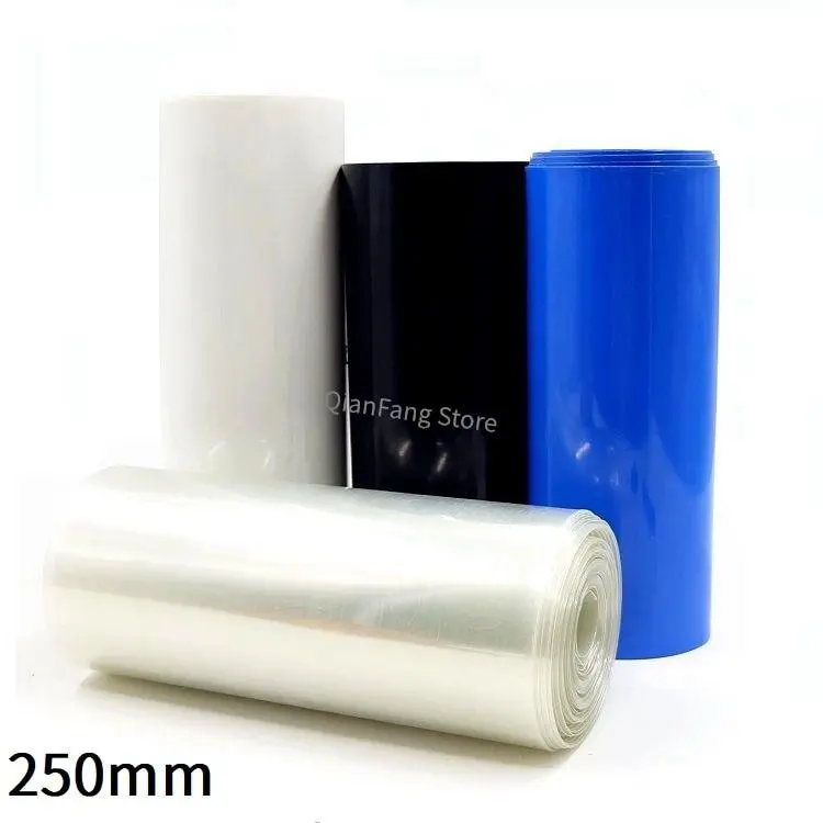 Pvc Heat Shrink Tube 250Mm Width Blue Multicolor Shrinkable Cable Sleeve Sheath Pack Cover For 18650 Lithium Battery Film Wrap 1