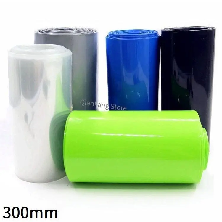 Pvc Heat Shrink Tube 300Mm Width Blue Multicolor Shrinkable Cable Sleeve Sheath Pack Cover For 18650 Lithium Battery Film Wrap 1