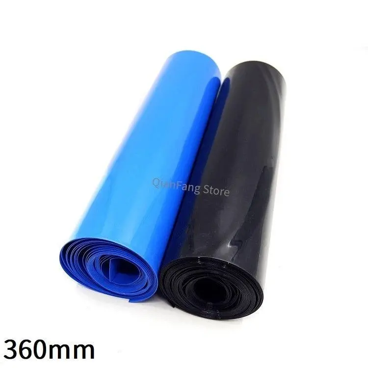 Pvc Heat Shrink Tube 360Mm Width Blue Black Shrinkable Cable Sleeve Sheath Pack Cover For 18650 Lithium Battery Film Wrap 1
