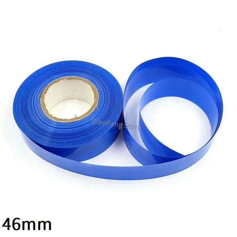 Pvc Heat Shrink Tube 46Mm Width Blue Protector Shrinkable Cable Sleeve Sheath Pack Cover For 18650 Lithium Battery Film Wrap 1