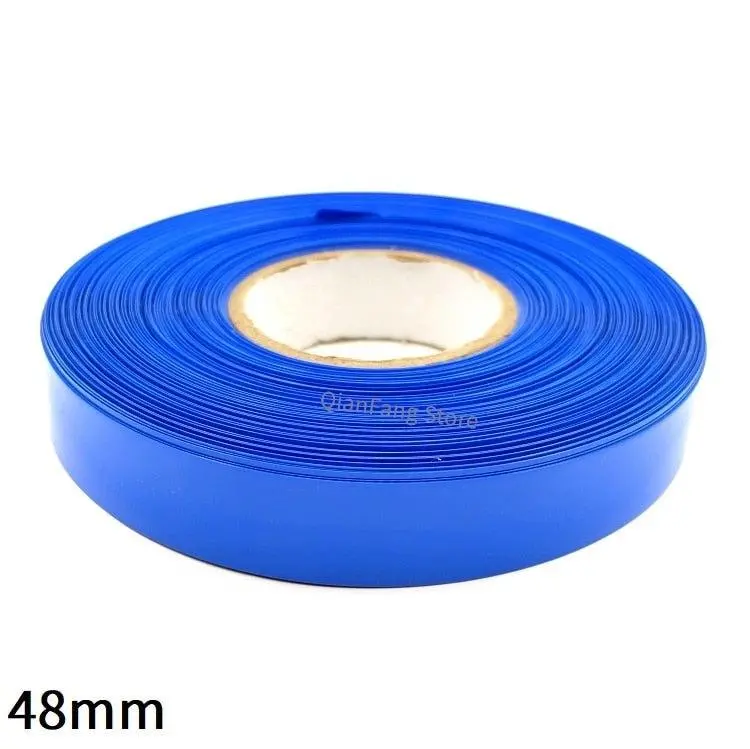 Pvc Heat Shrink Tube 48Mm Width Blue Multicolor Shrinkable Cable Sleeve Sheath Pack Cover For 18650 Lithium Battery Film Wrap 1
