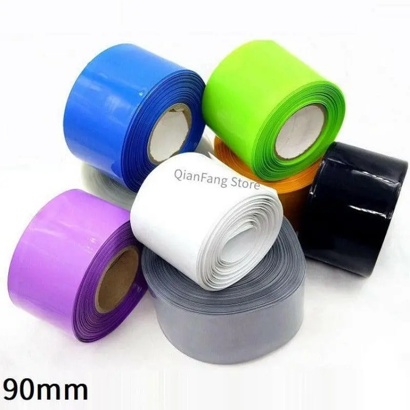 Pvc Heat Shrink Tube 90Mm Width Blue Multicolor Shrinkable Cable Sleeve Sheath Pack Cover For 18650 Lithium Battery Film Wrap 1