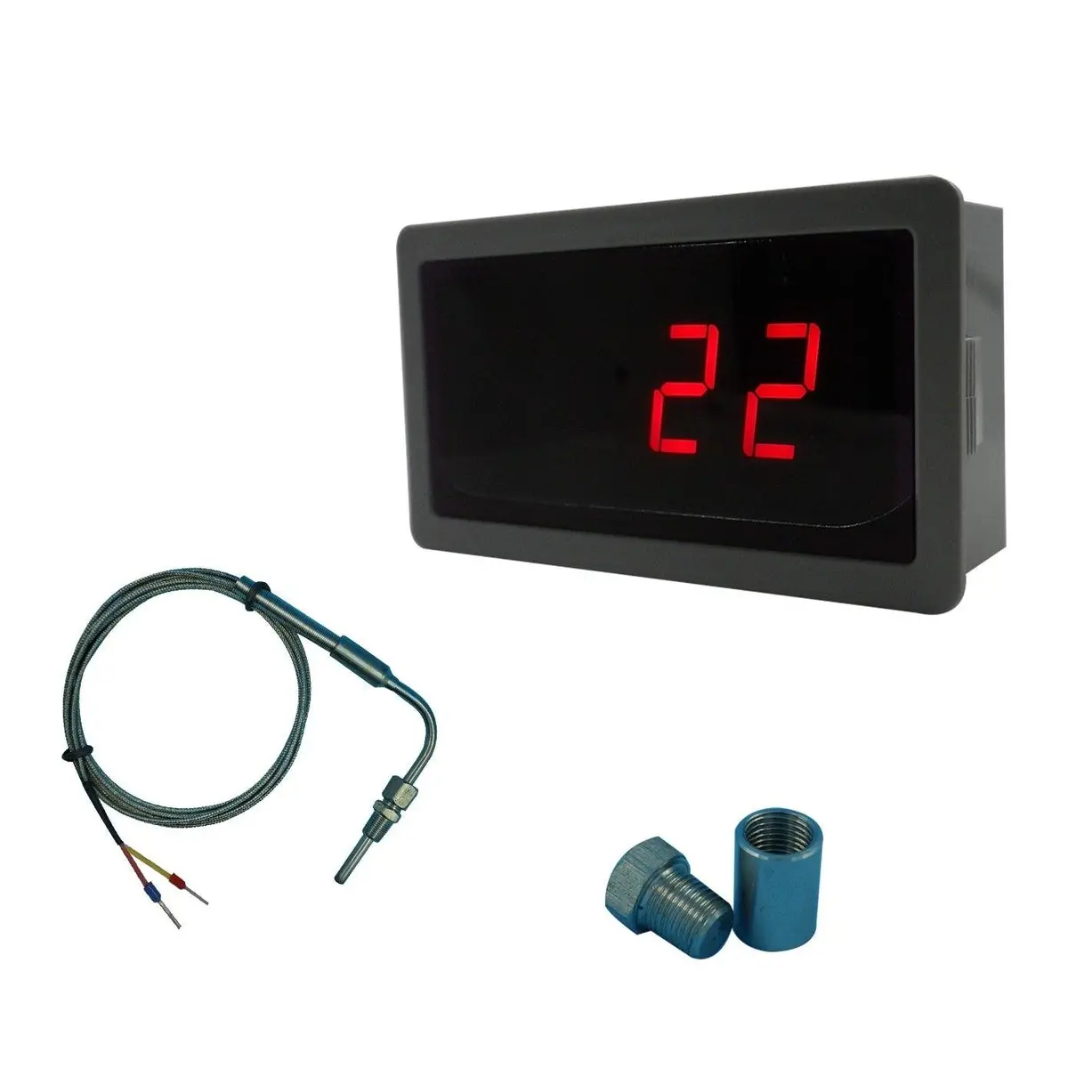 Red Led Gauge With Egt Temperature Sensors &Amp; Weld Bund Combo Kit In Fahrenheit 1