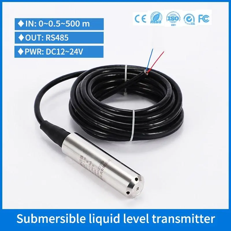 Rs485 Modbus Hydrostatic Lake River Level Pressure Sensor Transmitter Ss316l Probe Deep Water Tank Level Transmitter 1