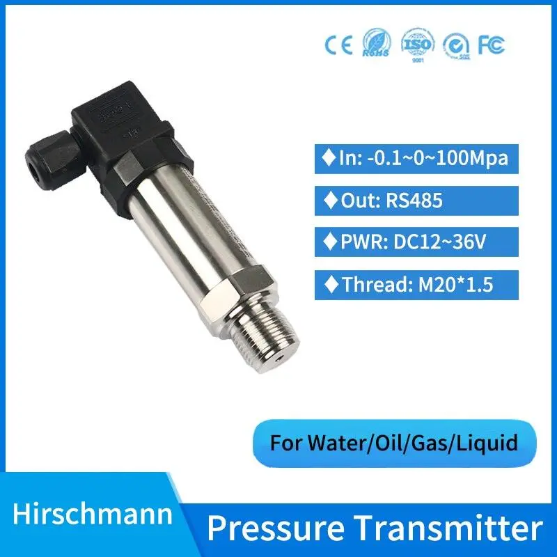 Rs485 Static Pressure Sensor Water Air Oil Diffused Silicon Pressure Transducer Pneumatic Absolute Pressure Transmitter 1