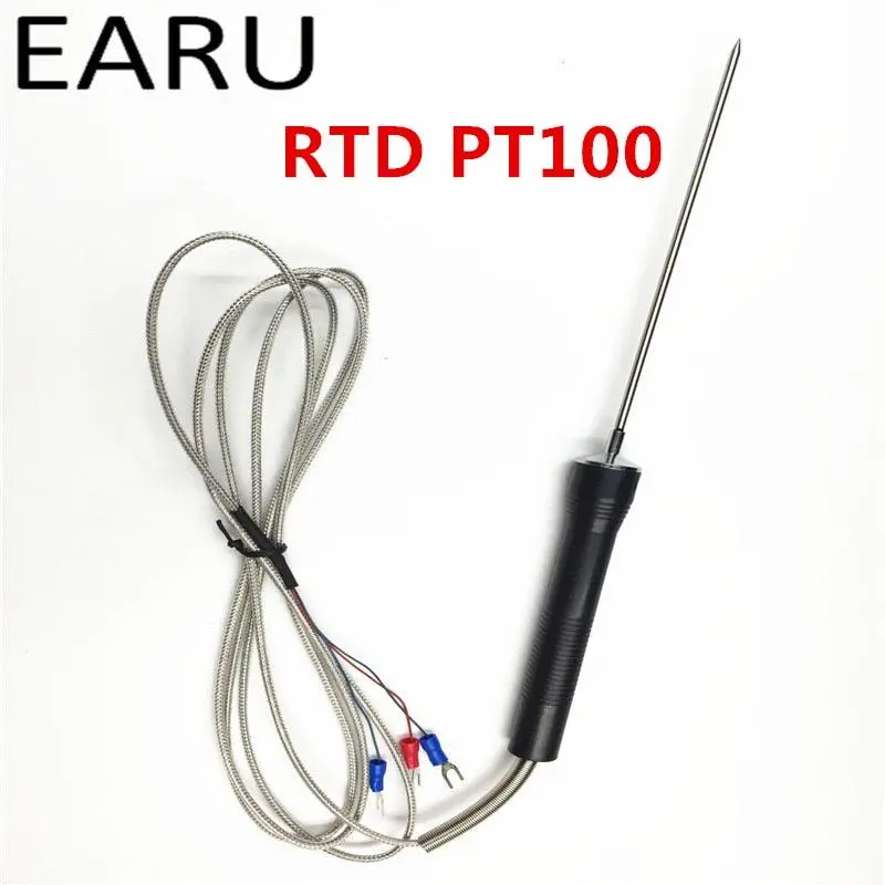 Rtd Pt100 3Mm Diameter Sharp Probe Temperature Sensor With Handle To Measure Meat Oven Thermocouple Bbq Barbecue Somker Kitchen 1