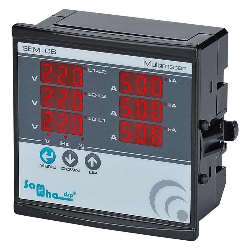 Samwha-Dsp Sem-06 Digital Multimeter, Three Phase Volt(L-L),(L-N), Panel Meter 12 In 1 1
