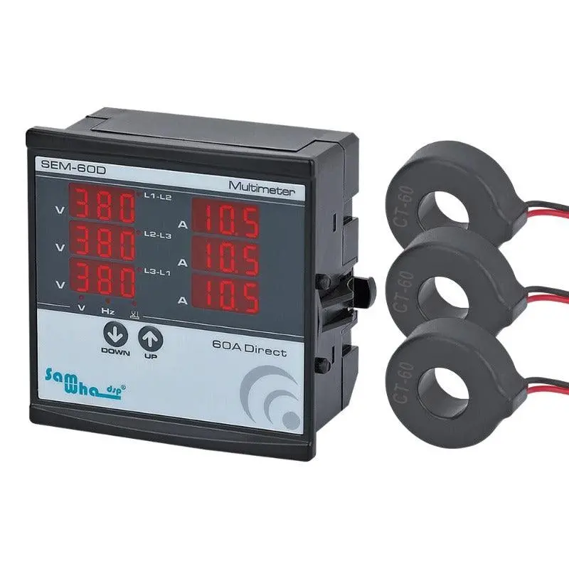 Samwha-Dsp Sem-Xxd Digital Multimeter, Contains 3 C.T, Three Phase Volt(L-L),(L-N) 1