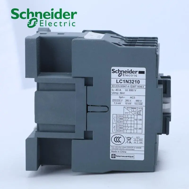 Schneider Electric 3P 32A Ac Contactor Lc1n3210m5n Lc1n3210b5n Lc1n3210cc5n Lc1n3210f5n Lc1n3210q5n Lc1n3201m5n/B5n/Cc5n/F5n/Q5n 4