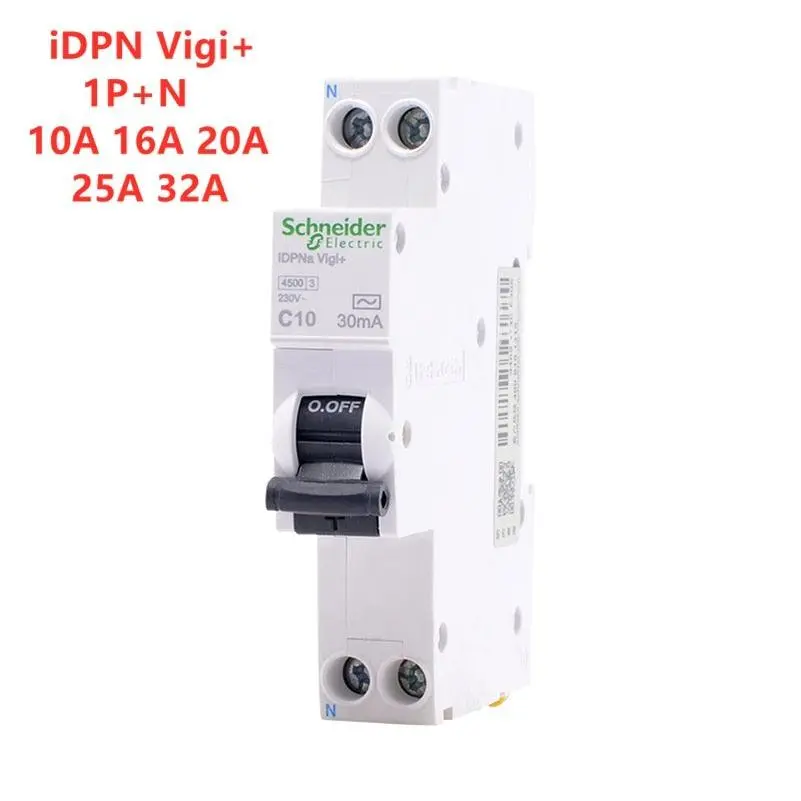 Schneider Electric Idpn Vigi+ 1P+N Leakage Circuit Breaker 30Ma Residual Current Operation Protection Device 10A 16A 20A 25A 32A 1
