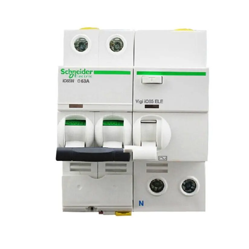 Schneider Electric Mcb Ic65n 2P Mini Circuit Breaker With 30Ma Leakage Protection Vigi Ele 50A 63A 1