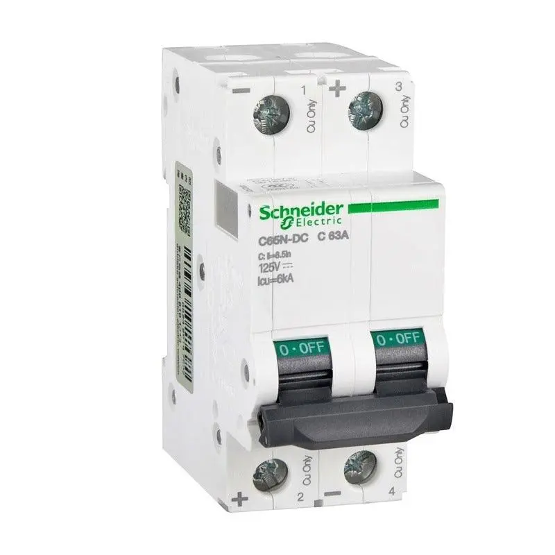 Schneider Electric Multi 9 C65n-Dc Mcb 2P Dc Miniature Circuit Breaker C 1A 2A 4A 6A 10A 16A 20A 25A 32A 40A 50A 63A 5