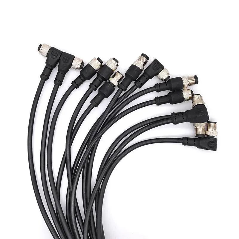 Sensor Connector Line M12 Waterproof Plug Male Female Angle Straight 4 5 8Pin +2M Pvc Line 1