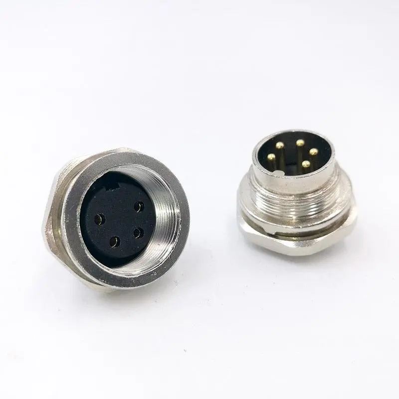 Sensor Connector M16 Flange Socket Male&Amp;Female Panel Back Mount 1