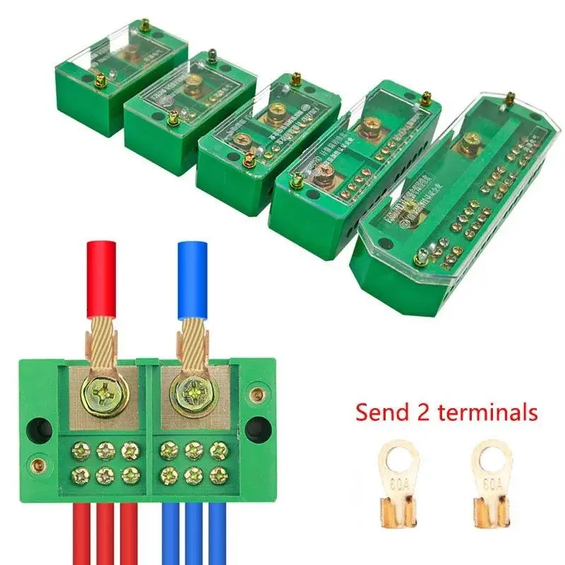 Single Phase 2-In 4 / 6 / 8 / 12 Outgoing Terminal Box Household Distribution Box Junction Box Terminal Block 220 V 1