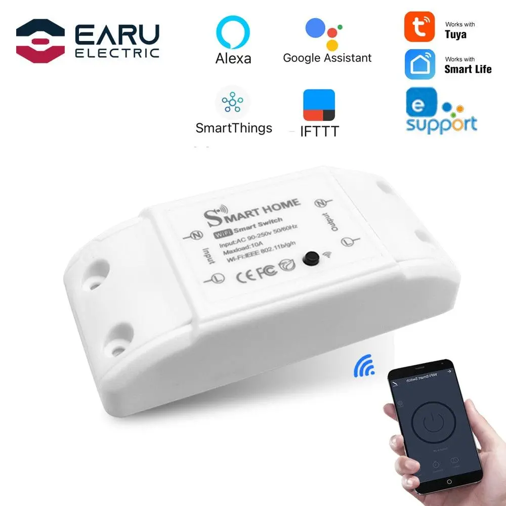 Smart Home Wifi Wireless Remote Switch Breaker Domotica Led Light Controller Module Alexa Google Home Smartlife Tuya Ewelink App 1