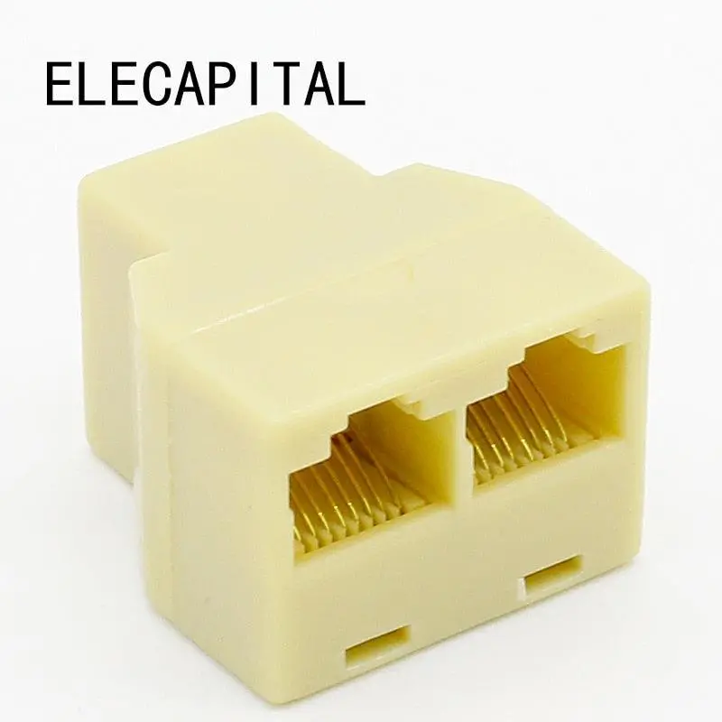 Socket Rj-45 Splitter Adatper Connector Ethernet Network Adapter Rj45 Splitter Cable Cat5 Cat6 Lan 8P8c Modular Plug For Laptop 1