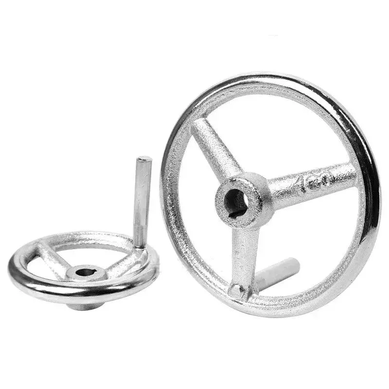 Solid Metal Handwheel Milling Machine Cnc Lathe 3D Printer Spoke Hand Wheel Wavy Wheel Bakelite Three-Wheel Cast Iron Chrome 1