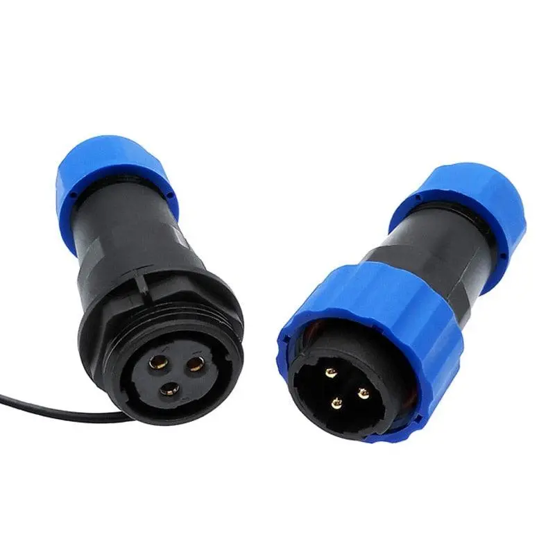 Sp20 Straight Waterproof Connector 1/2/3/4/5/6/7/8/9/10/12/14Pin Ip68 Industrial Power Male Plug And Female Socket 1