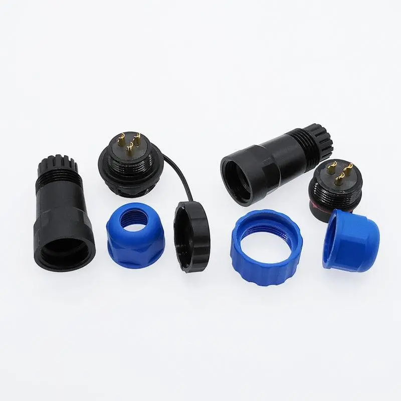 Sp20 Straight Waterproof Connector 1/2/3/4/5/6/7/8/9/10/12/14Pin Ip68 Industrial Power Male Plug And Female Socket 3
