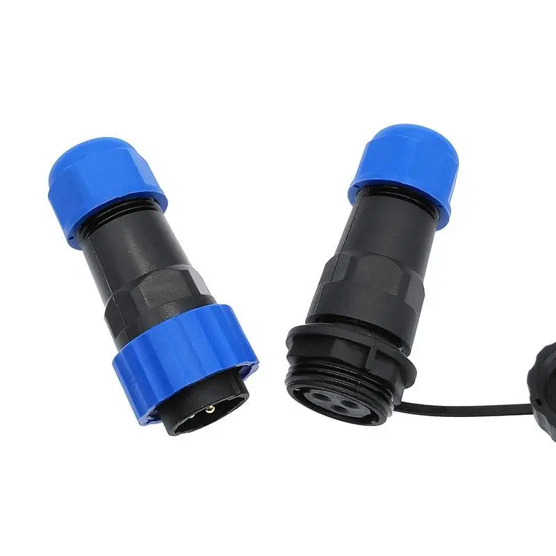 Sp20 Straight Waterproof Connector 1/2/3/4/5/6/7/8/9/10/12/14Pin Ip68 Industrial Power Male Plug And Female Socket 4