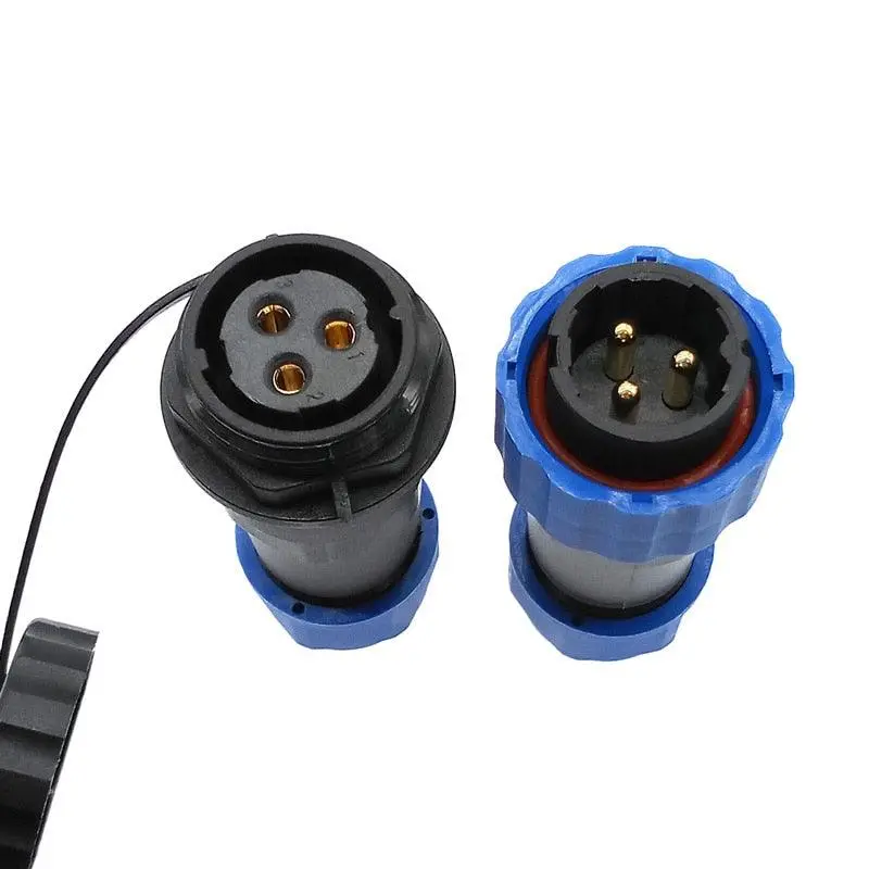 Sp20 Straight Waterproof Connector 1/2/3/4/5/6/7/8/9/10/12/14Pin Ip68 Industrial Power Male Plug And Female Socket 5