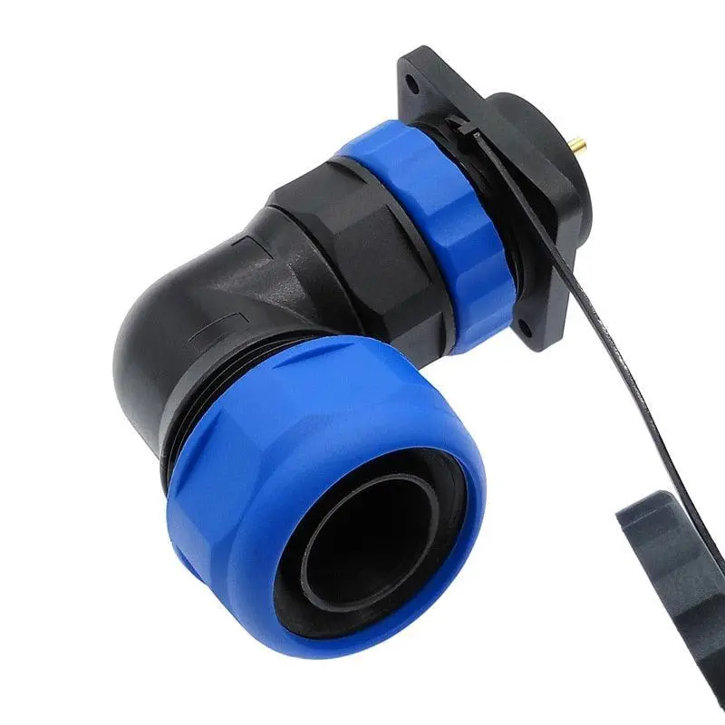 Sp28 Corrugated Pipe Waterproof Connector Ip68 Angle Connectors 2Pin 3/4/5/6/7/9/10/12/14/16/19/22/24/26Pin 90 Degree Elbow 1