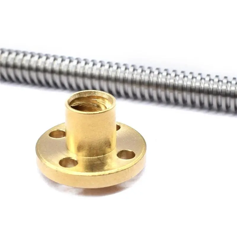 T8 Lead Screw Od 8Mm Lead 1/2/4/8/12/14Mm Linear Length 100Mm To 550Mm With Brass Nut For Reprap 3D Printer Cnc Stepper Motor 3