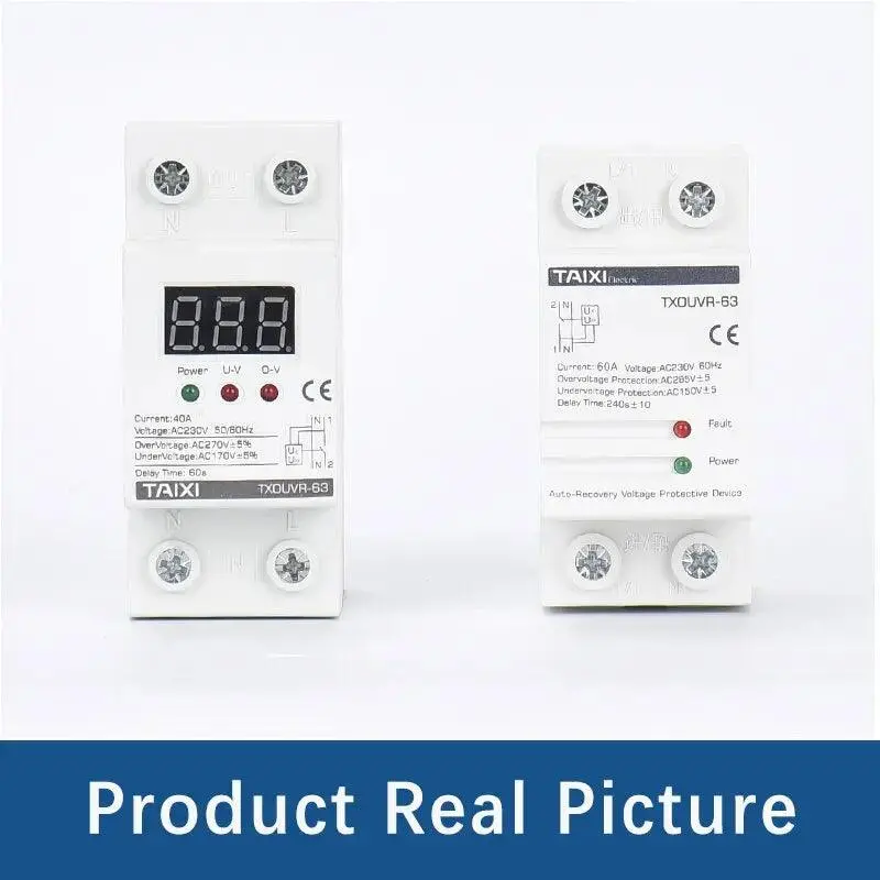 Taixi- Ac230v 40A 63A Din Rail Automatic Reconnect Over /Under Voltage Protecor 4