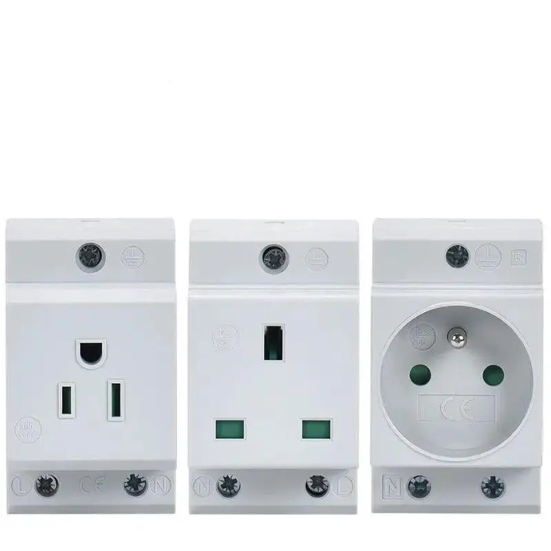 Taixi- Din Rail Socket 250V 16A Industrial Socket Uk Us Fr Eu Au It Optional 1
