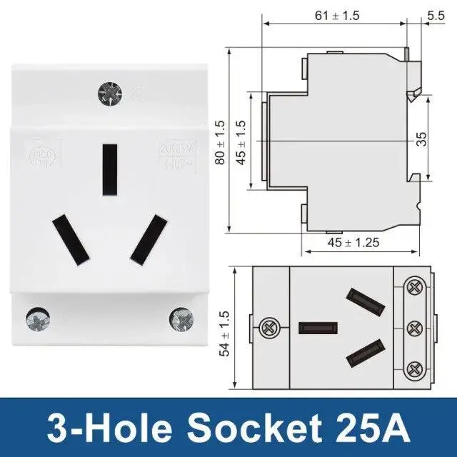 Taixi- Din Rail Socket 250V 16A Industrial Socket Uk Us Fr Eu Au It Optional 10