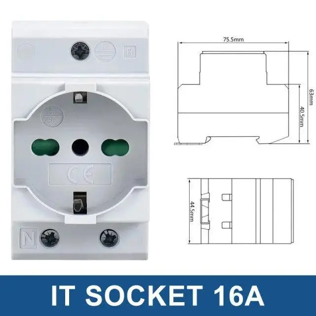Taixi- Din Rail Socket 250V 16A Industrial Socket Uk Us Fr Eu Au It Optional 11