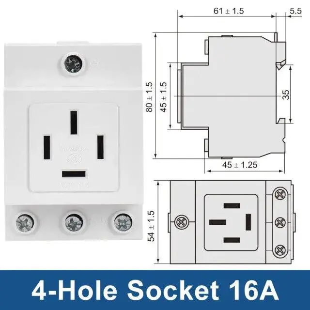 Taixi- Din Rail Socket 250V 16A Industrial Socket Uk Us Fr Eu Au It Optional 7