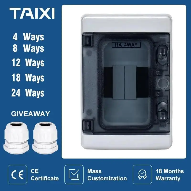Taixi- Mcb Ip65 Waterproof Electrical Junction Box| 2/4/8/12/15/18/24 Ways 1
